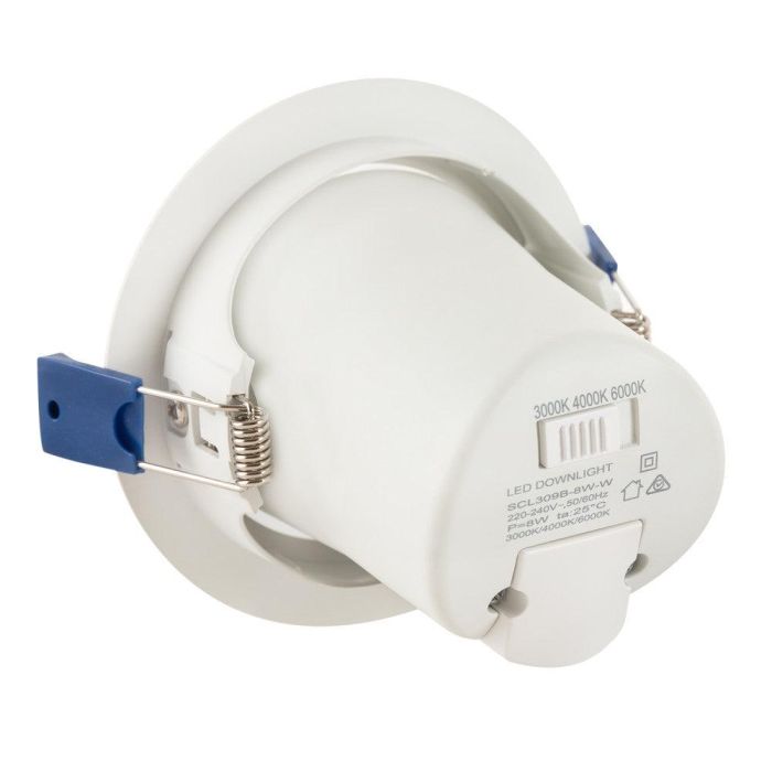 Foco Downlight LED Orientable Empotrable 8W 750Lm CCT 3000-6500ºK Regulable 60º  IP20 [SE-SCL309B-8W-W-CCT] 1