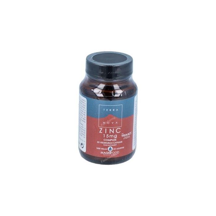 TERRANOVA Zinc 15mg Complex 50 Cápsulas. Apoya Sistema Inmunitario y Función Cognitiva. Apto para Veganos