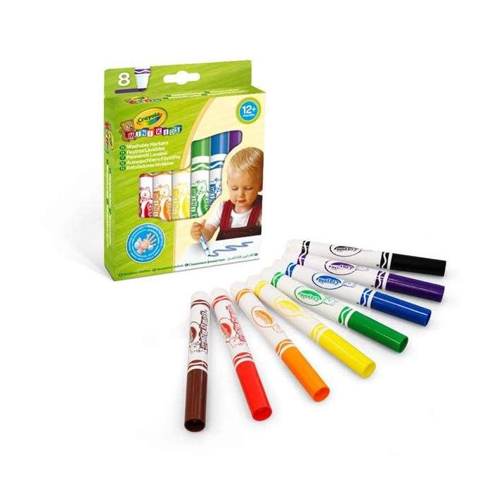 Rotuladores lavables mini kids 8 unds, con puntas redondas de seguridad 13x1,7x17,2 cm 1 Rotuladores lavables mini kids 8 unds, con puntas redondas de seguridad 13x1,7x17,2 cm 1