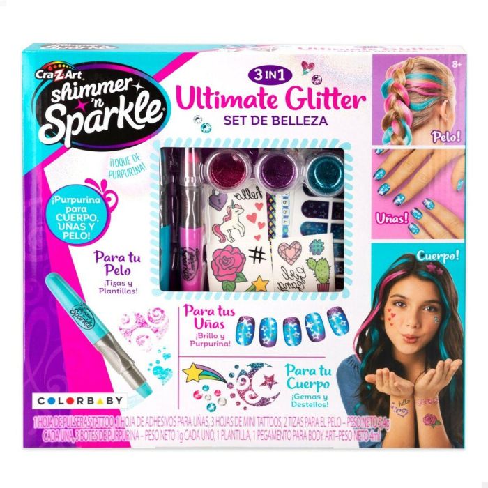 Set de Belleza Cra-Z-Art 2 x 13 x 2 cm Infantil Uñas Pelo Cuerpo Purpurina 4 Unidades 6 Set de Belleza Cra-Z-Art 2 x 13 x 2 cm Infantil Uñas Pelo Cuerpo Purpurina 4 Unidades 6