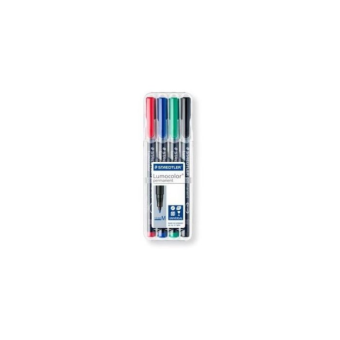 Staedtler 317 Wp Rotulador Lumocolor Retroproyeccion Permanente Punta Fibra Redonda 0,8mm Estuche 4 Colores 1