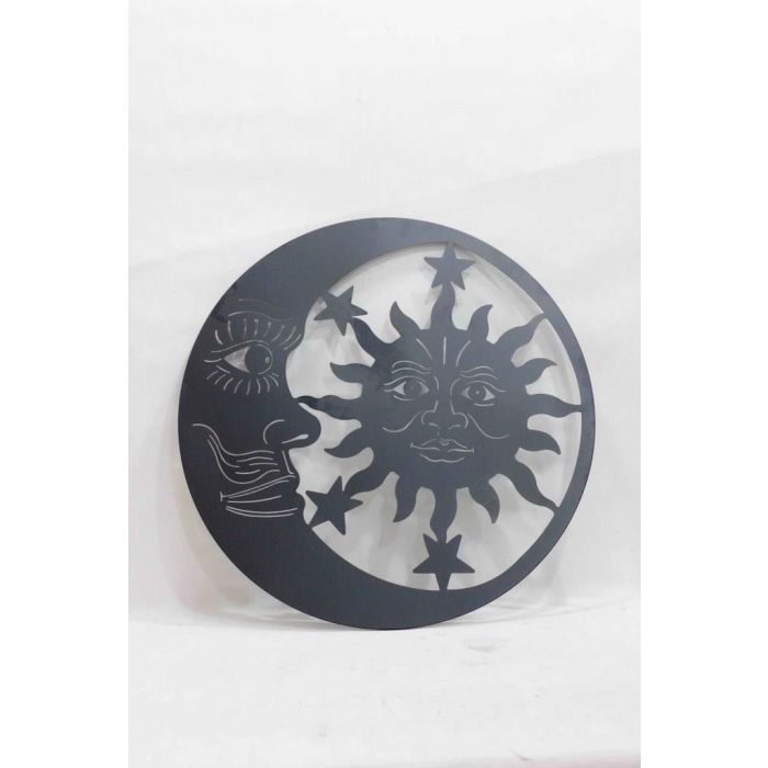 Decoracion Pared Boho DKD Home Decor Negro 1 x 98 x 98 cm (2 Unidades) 1