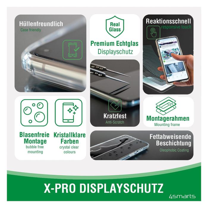 4smarts Protector de Pantalla X-Pro Clear para iPhone 7/8/SE 20/ SE 22 de Vidrio Templado 2