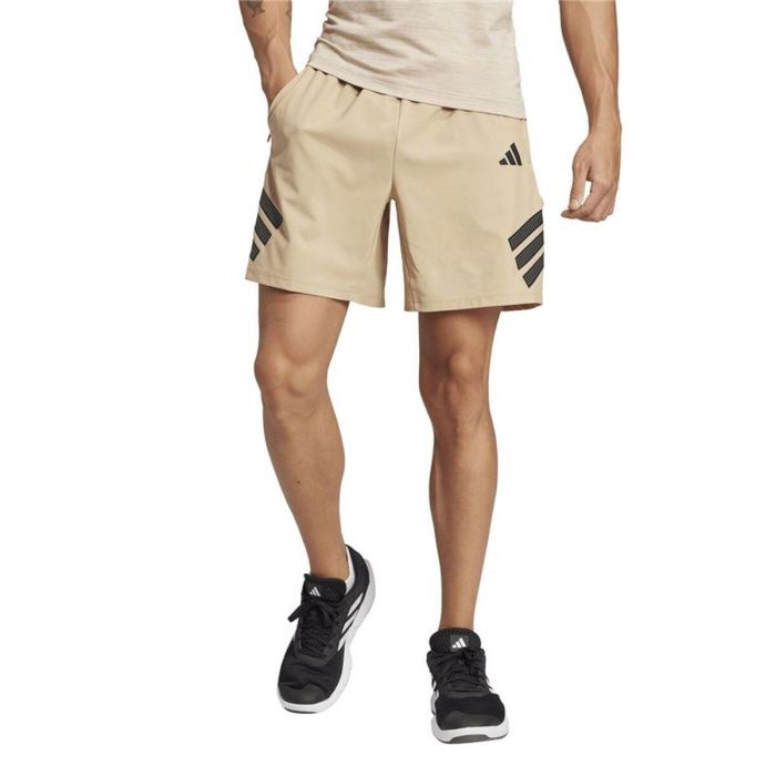 Pantalón Corto Deportivo Adidas Gym+ 3 Bandas Short Blanco Natural Hombre 5