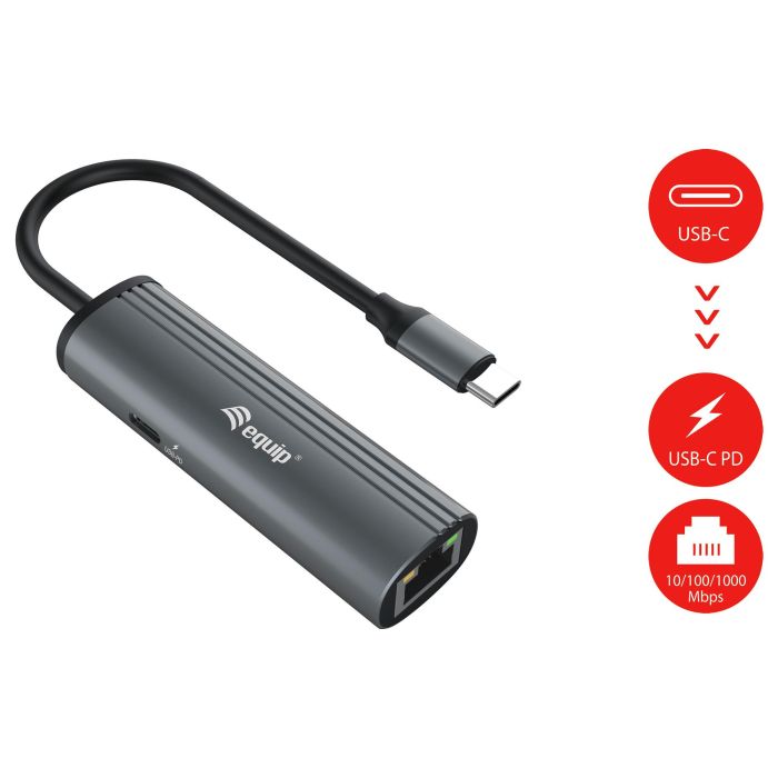 EQUIP ADAPTADOR USB-C A RJ45 GIGABIT USBC PD MAX 100W WAKEONLAN 1