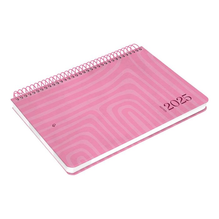 Agenda Espiral Liderpapel Syros A5 2025 Dia Pagina Color Rosa Papel 60 gr 5