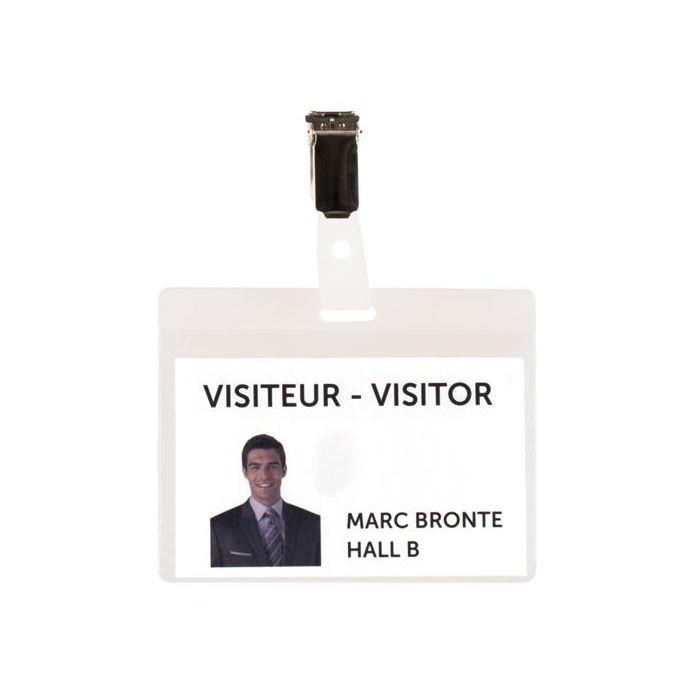 Funda Distintivo Tarifold Pvc Con Pinza 82,5X103Mm Transparente Paquete De 25