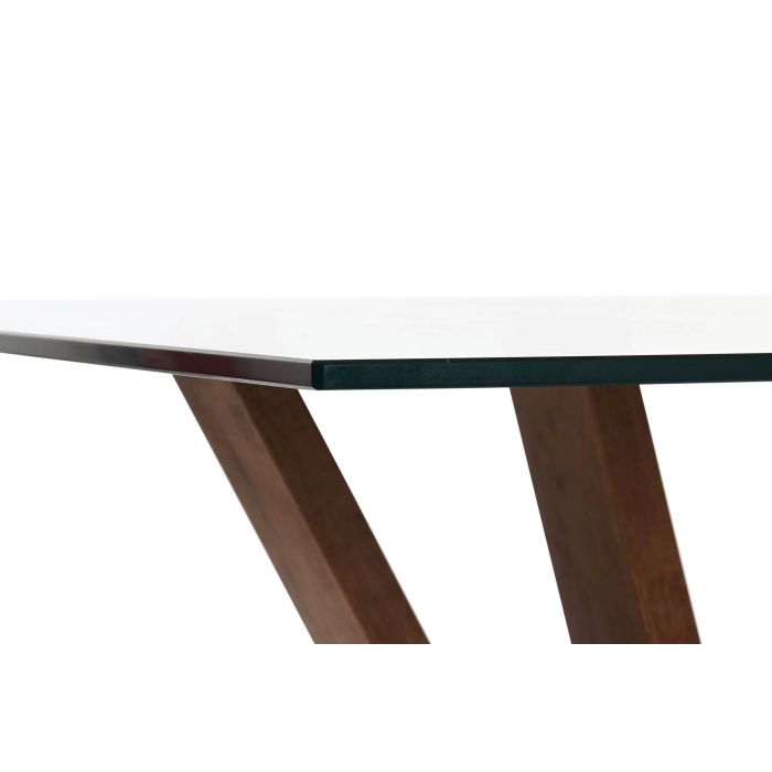Mesa Comedor Moderno DKD Home Decor Marron Claro Transparente 100 x 75 x 200 cm 2