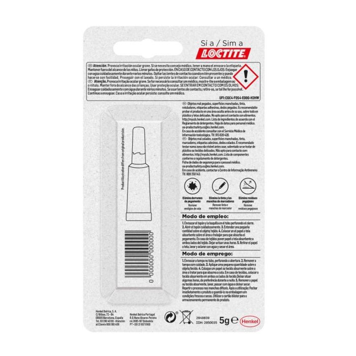 Loctite Removedor de Cola 5 g Gel Limpiador Transparente para Eliminar Restos de Pegamento y Manchas en Objetos, Ropa y Dedos 2