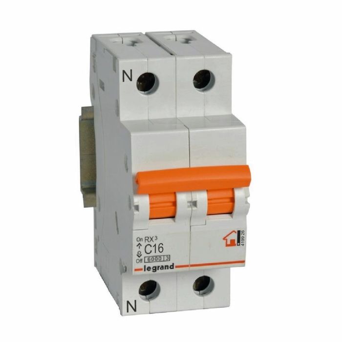 LEGRAND SON-419926 Interruptor Magnetotérmico Rx³ 1P+N 16A 230V Curva C 6000A - Protección Sobrecargas y Cortocircuitos