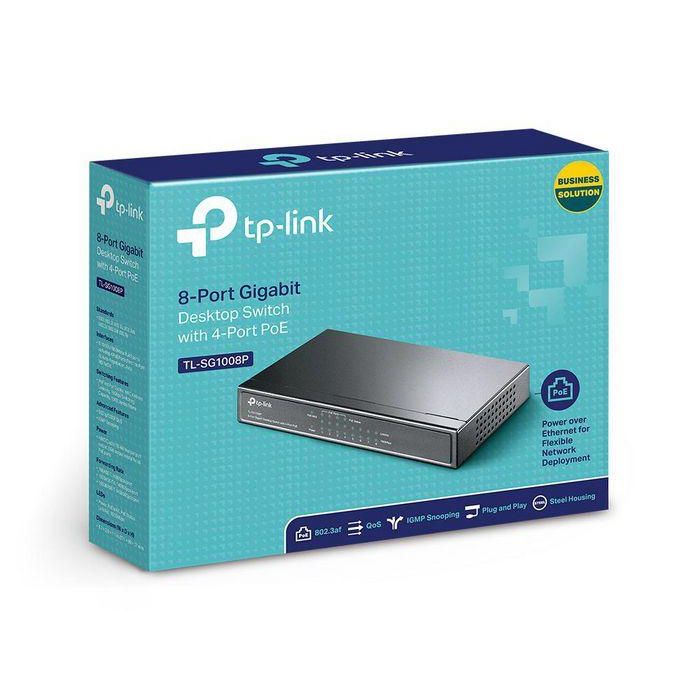 Switch TP-Link TL-SG1008P 8 Puertos/ RJ-45 10/100/1000 PoE 4