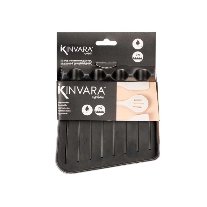 Apoya Utensilios Negro Kinvara 14x4.2x15 cm, plástico TPR (24 Unidades) 2 Apoya Utensilios Negro Kinvara 14x4.2x15 cm, plástico TPR (24 Unidades) 2