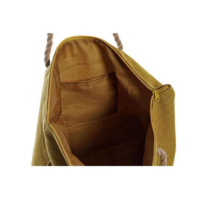 DKD Home Decor Bolso Mediterraneo Verde Mostaza de Poliéster y Algodón, 51x14x39cm, Set de 2 piezas, Cierre Cremallera 2 DKD Home Decor Bolso Mediterraneo Verde Mostaza de Poliéster y Algodón, 51x14x39cm, Set de 2 piezas, Cierre Cremallera 2
