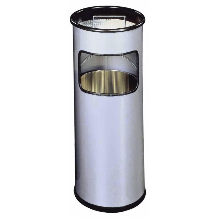DURABLE Papierkorb Metall mit Ascher rund silber 1 DURABLE Papierkorb Metall mit Ascher rund silber 1