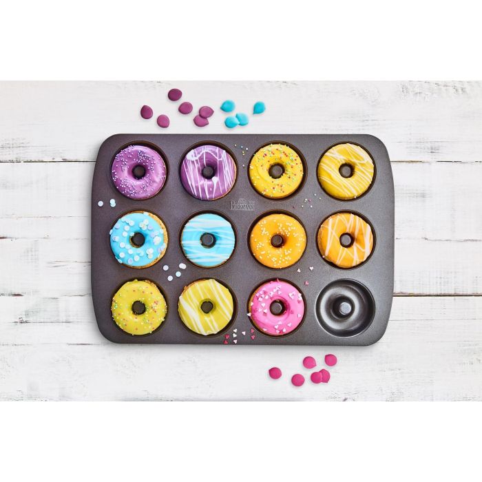 Birkmann 4026883881624 Bandeja para Hornear Donuts Easy Baking, Acero al Carbono Antiadherente, 12 Moldes, 37 x 26 x 2 cm 1