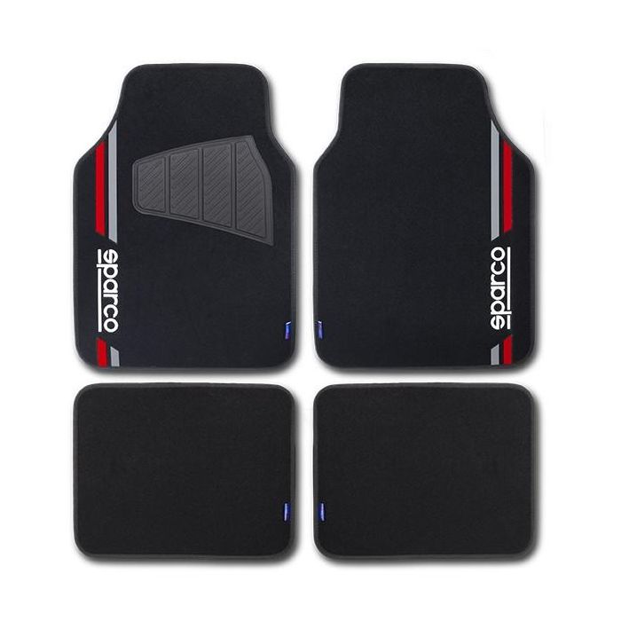 Set de Alfombrillas para Coche Sparco SPCF508RD Rojo 1 Set de Alfombrillas para Coche Sparco SPCF508RD Rojo 1