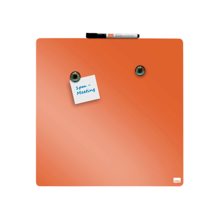 Nobo Pizarra Magnética Blanca para Hogar, Naranja, 360x360 mm 4