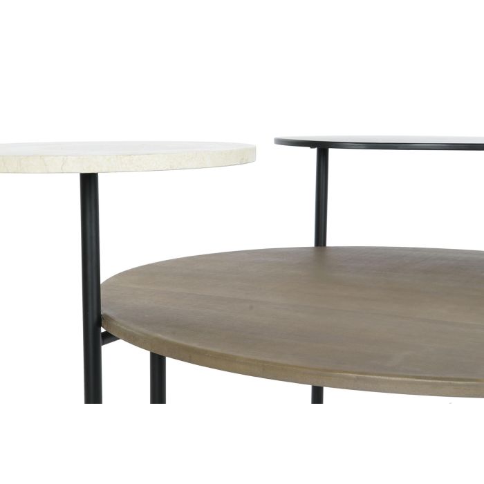 DKD Home Decor Mesa Centro Moderno Negro Marron 90 x 61 x 118 cm Metal MDF Marmol 7