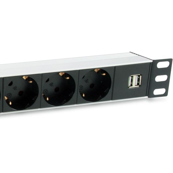 Regleta 7 Tomas Schuko con Interruptor Equip 333315 Negro 2 Regleta 7 Tomas Schuko con Interruptor Equip 333315 Negro 2