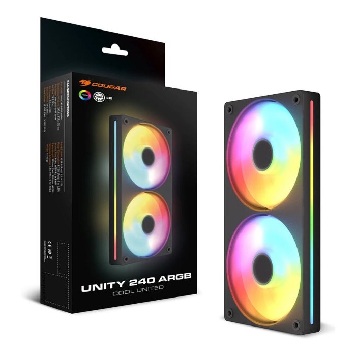 Cougar Unity240-FB Kit de Refrigeración Líquida para CPU de 240mm, 2 Ventiladores ARGB de 120mm PWM Negro 3