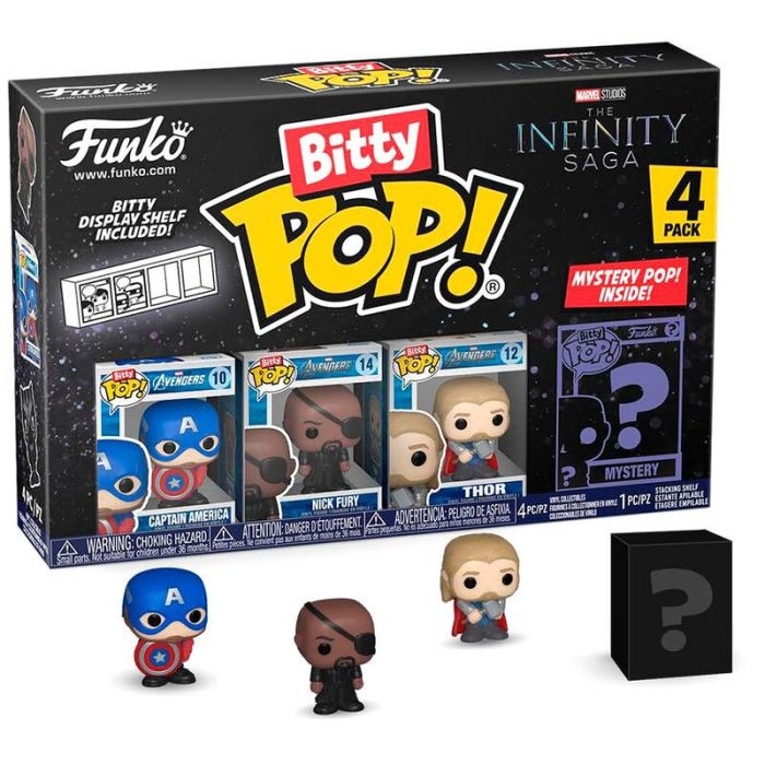 Blister 4 figuras Bitty POP Marvel The Infinity Saga Capitan America 1