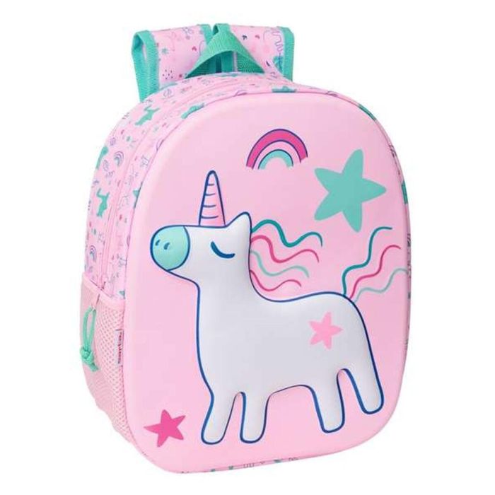 Mochila Escolar 3D Safta 27 x 33 x 10 cm Unicornio