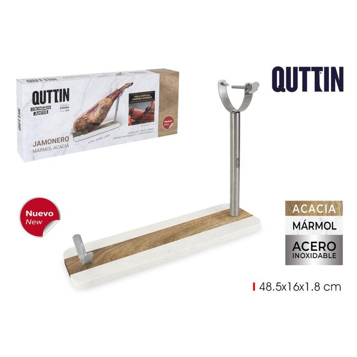 Soporte Jamonero de Mármol y Acacia Quttin (3 Unidades) Soporte Jamonero de Mármol y Acacia Quttin (3 Unidades)