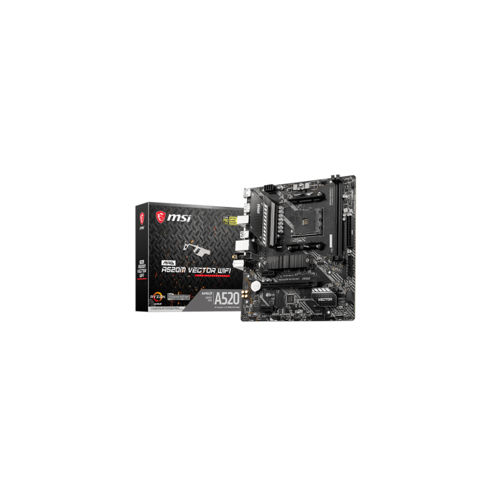 MSI Placa Base MAG A520M VECTOR WiFi 911-7D14-002 AMD A520 Socket AM4 Micro ATX con WiFi 4
