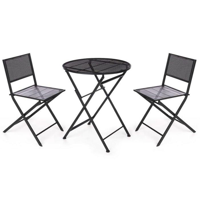 Conjunto de Mesa con 2 Sillas Negro