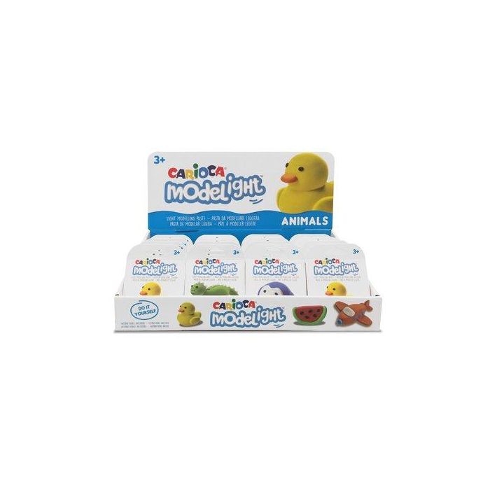 Pasta De Modelar Carioca Modelight Animal Bote 30G Expositor De 16