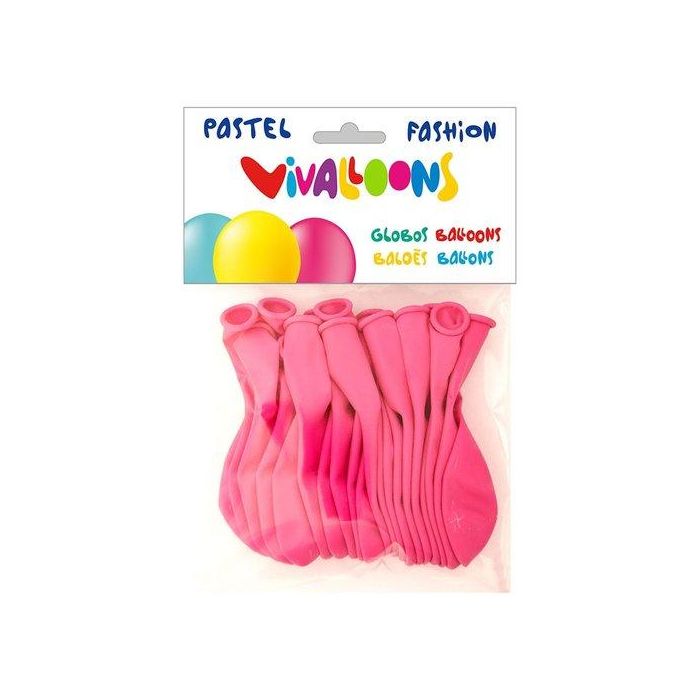 Blanca Globo 100% látex biodegradable pastel fucsia, redondo, bolsa de 20 unidades