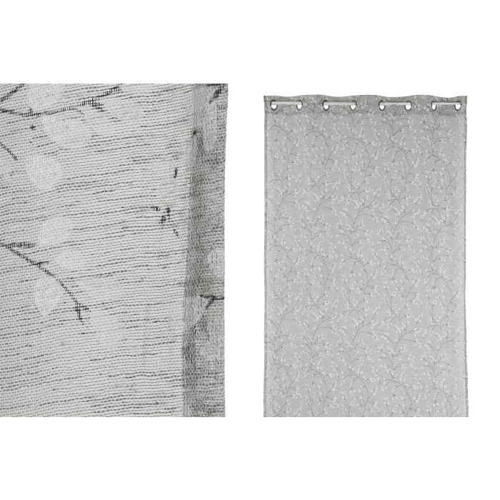 Cortina Romantico DKD Home Decor Gris Claro 260 x 140 cm (2 Unidades)