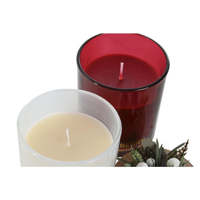 DKD Home Decor Vela Navidad Tradicional Rojo Blanco Cera y Cristal 8 x 12.5 x 8 cm (12 Unidades) 1