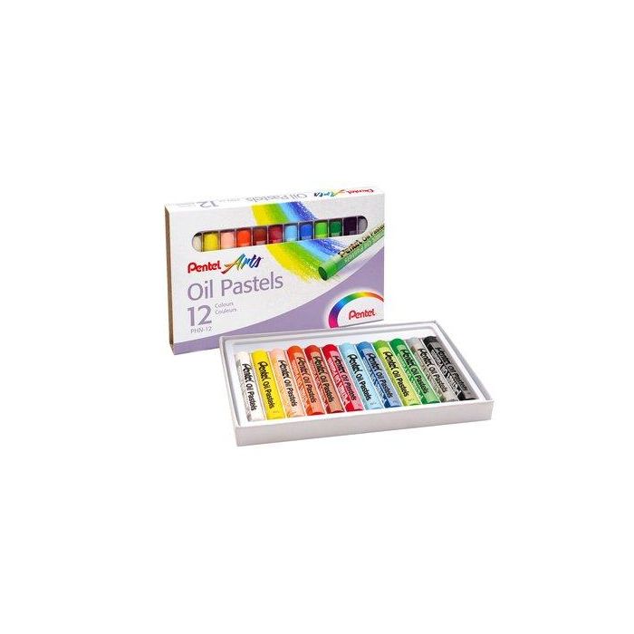 Pentel Lápices Oil Pastel Caja de 12 Colores Surtidos
