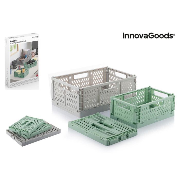 Set de 3 Cajas Organizadoras Plegables y Apilables Boxtor InnovaGoods 0 Set de 3 Cajas Organizadoras Plegables y Apilables Boxtor InnovaGoods 0