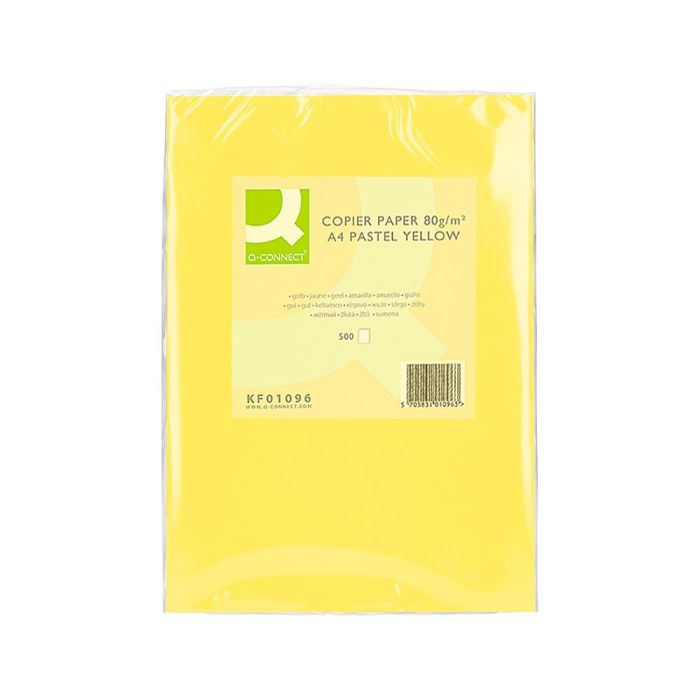 Papel Color Q-Connect Din A4 80 gr Amarillo Paquete De 500 Hojas 1