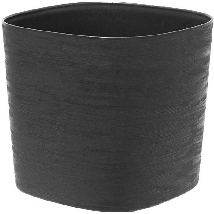 Maceta con reserva de agua - GARDEN ID Respect - Negro-Anth 40 x 40 cm - 100% residuos domésticos - 100% reciclable - Superficie estructurada. Maceta con reserva de agua - GARDEN ID Respect - Negro-Anth 40 x 40 cm - 100% residuos domésticos - 100% reciclable - Superficie estructurada.