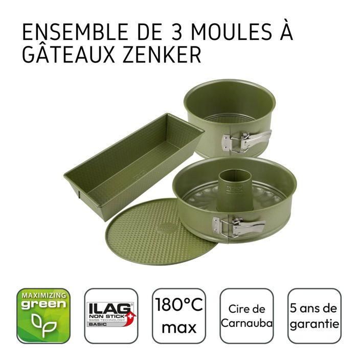 Juego de 3 moldes para tartas - ZENKER - Green Vision - 18 a 30 cm 3