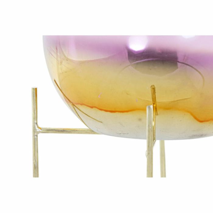 Portavelas DKD Home Decor 8424001830619 Rosa Dorado Metal Cristal 19 x 19 x 20,5 cm 1