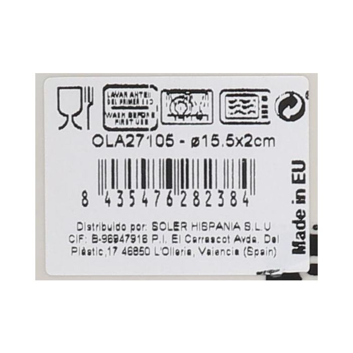 La Mediterranea Fuente Redonda "Olaf" Nordic Brillo Ø 15.5 cm (24 Unidades) 1