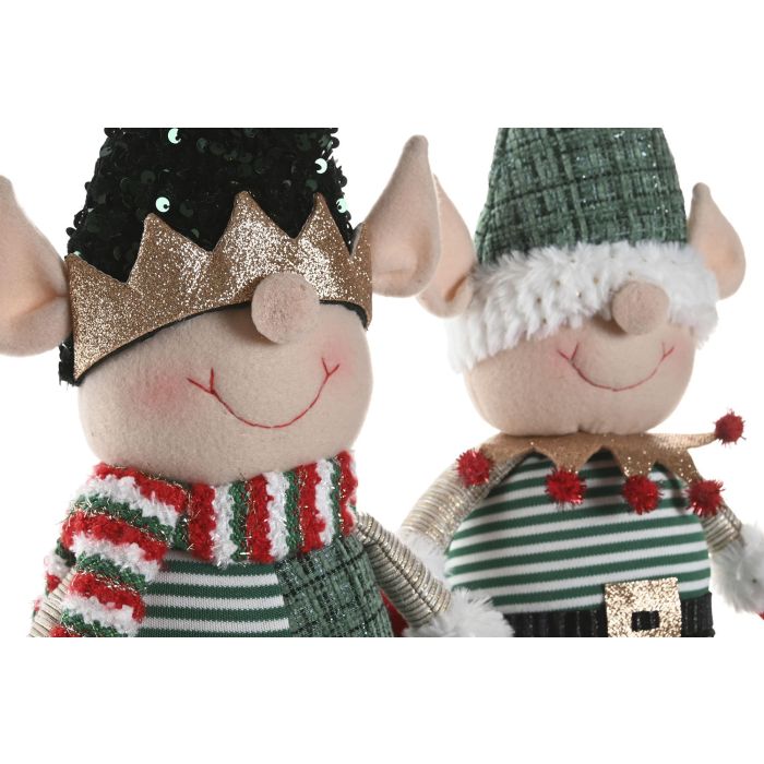 Figura Navidad Tradicional DKD Home Decor Verde Rojo 11 x 55 x 24 cm (4 Unidades) 1