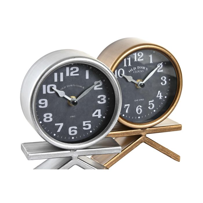 DKD Home Decor Reloj Sobremesa Loft Decoración Dorado y Plateado de Hierro 6x19x13 cm Funciona con Pilas AA (4 Unidades Surtidas) 1 DKD Home Decor Reloj Sobremesa Loft Decoración Dorado y Plateado de Hierro 6x19x13 cm Funciona con Pilas AA (4 Unidades Surtidas) 1