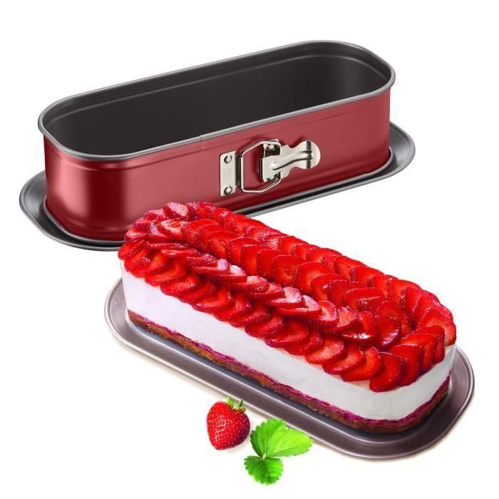 Molde de pastel Delibake TEFAL en acero - Ø 30 x 11 cm - Rojo y gris - Con bisagra