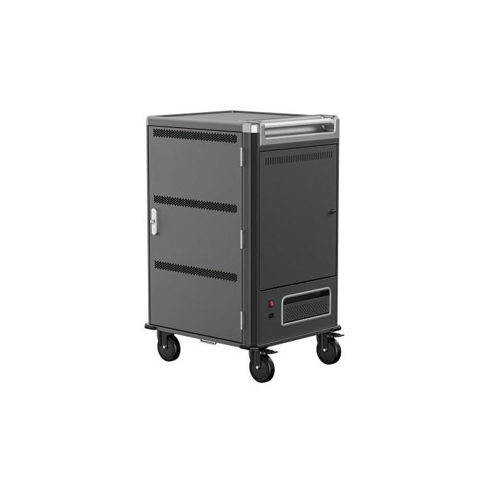 Ewent EW1701 Armario de gestión y carga para 36 dispositivos portátiles y tablets hasta 15.6", con sistema de carga inteligente y ruedas bloqueables, Negro, Gris 1 Ewent EW1701 Armario de gestión y carga para 36 dispositivos portátiles y tablets hasta 15.6", con sistema de carga inteligente y ruedas bloqueables, Negro, Gris 1