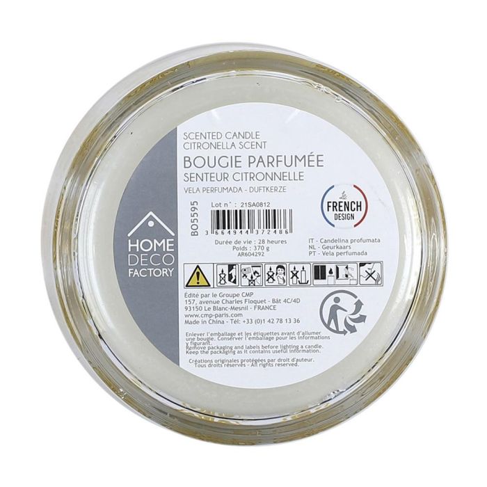 Home Deco Factory Vela Citronela 3 Mechas Antimoustique Recipiente Vidrio 370g Duración 28h 6