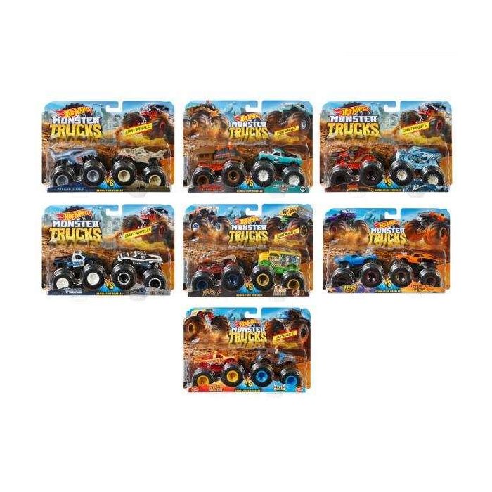 Hot Wheels Monster Trucks - Pack 2 Coches de Demolición Escala 1:64 para Niños - Modelos Surtidos 9