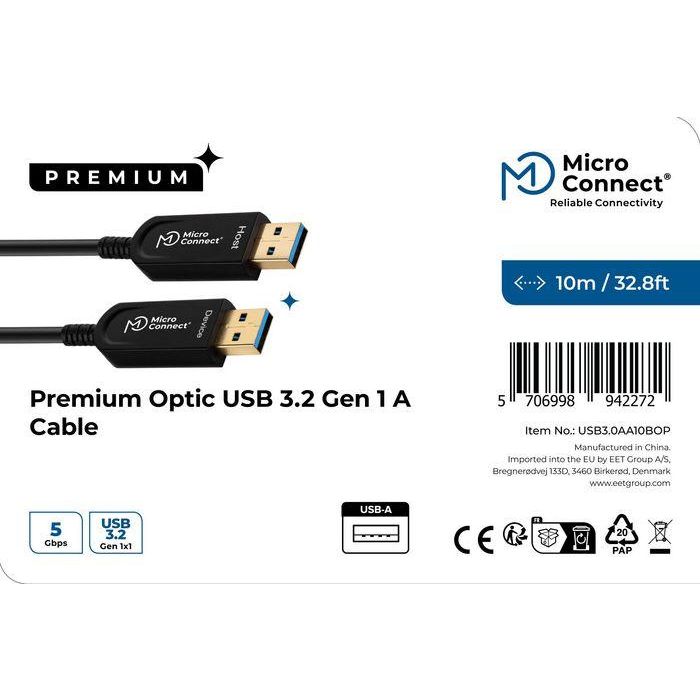 MicroConnect Cable USB de Fibra Óptica Premium 3.2 Gen 1 A, 10m 2