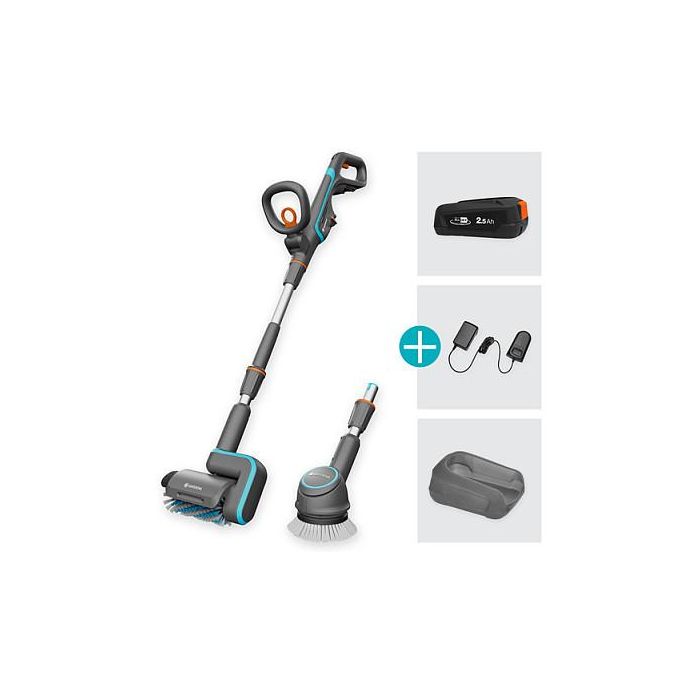 Gardena Akku-Multi-Rein AquaBr Univ 04 P4A Set 2.5Ah/18V Limpiador de Batería 18V 2.5Ah