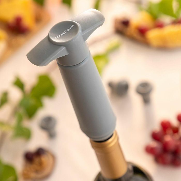 Bomba de Vacío y Tapones para Vino Winuum InnovaGoods (4 tapones) 4 Bomba de Vacío y Tapones para Vino Winuum InnovaGoods (4 tapones) 4