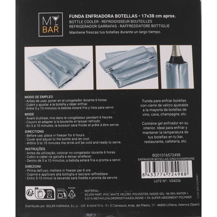 My Bar Enfriador Botellas Vino/Champagne 22x17x2 cm (24 Unidades) 6